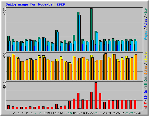 Daily usage for November 2020