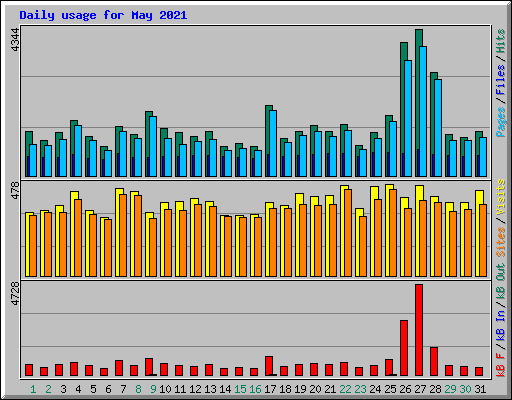 Daily usage for May 2021