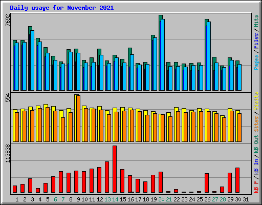 Daily usage for November 2021