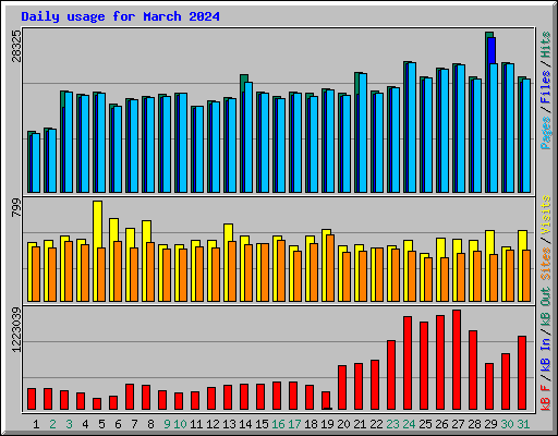 Daily usage for March 2024