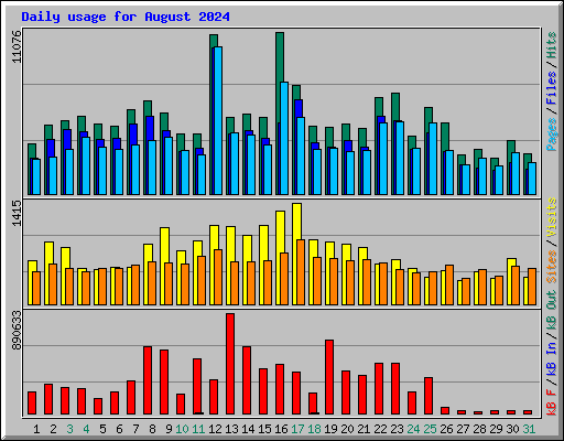 Daily usage for August 2024