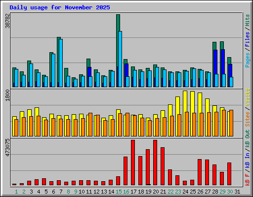 Daily usage for November 2025
