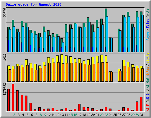 Daily usage for August 2026
