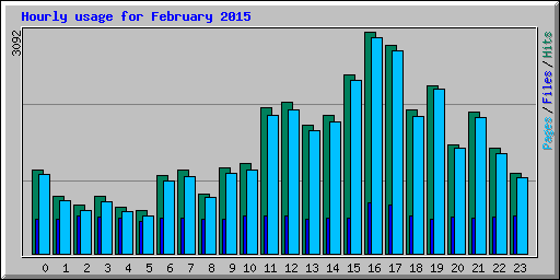 Hourly usage for February 2015