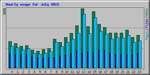 Hourly usage for July 2015