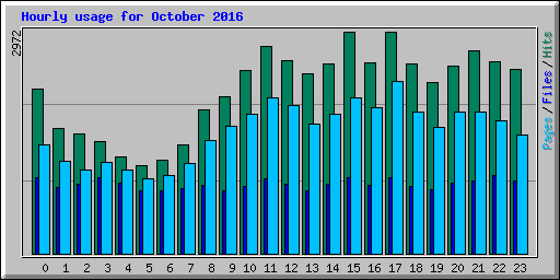 Hourly usage for October 2016