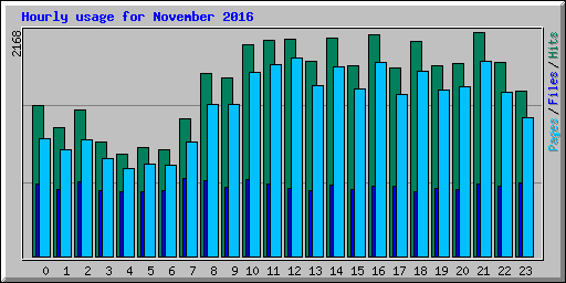 Hourly usage for November 2016