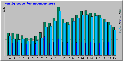 Hourly usage for December 2016