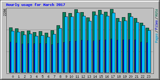 Hourly usage for March 2017