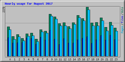 Hourly usage for August 2017