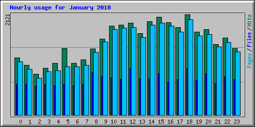 Hourly usage for January 2018