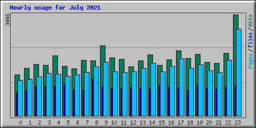Hourly usage for July 2021