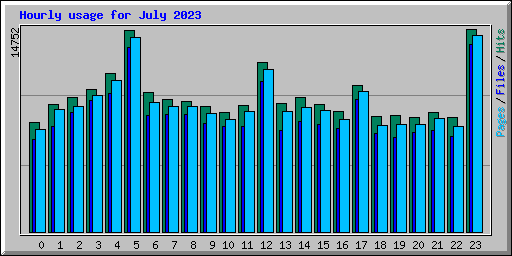 Hourly usage for July 2023